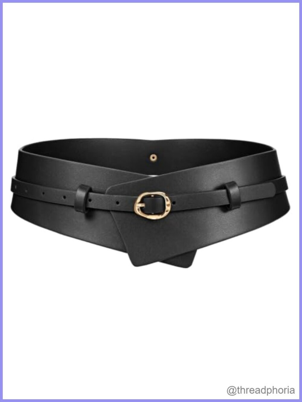 Women Wide PU Leather Waist Belt Detachable 2-in-1 Corset Belt Gold Buckle